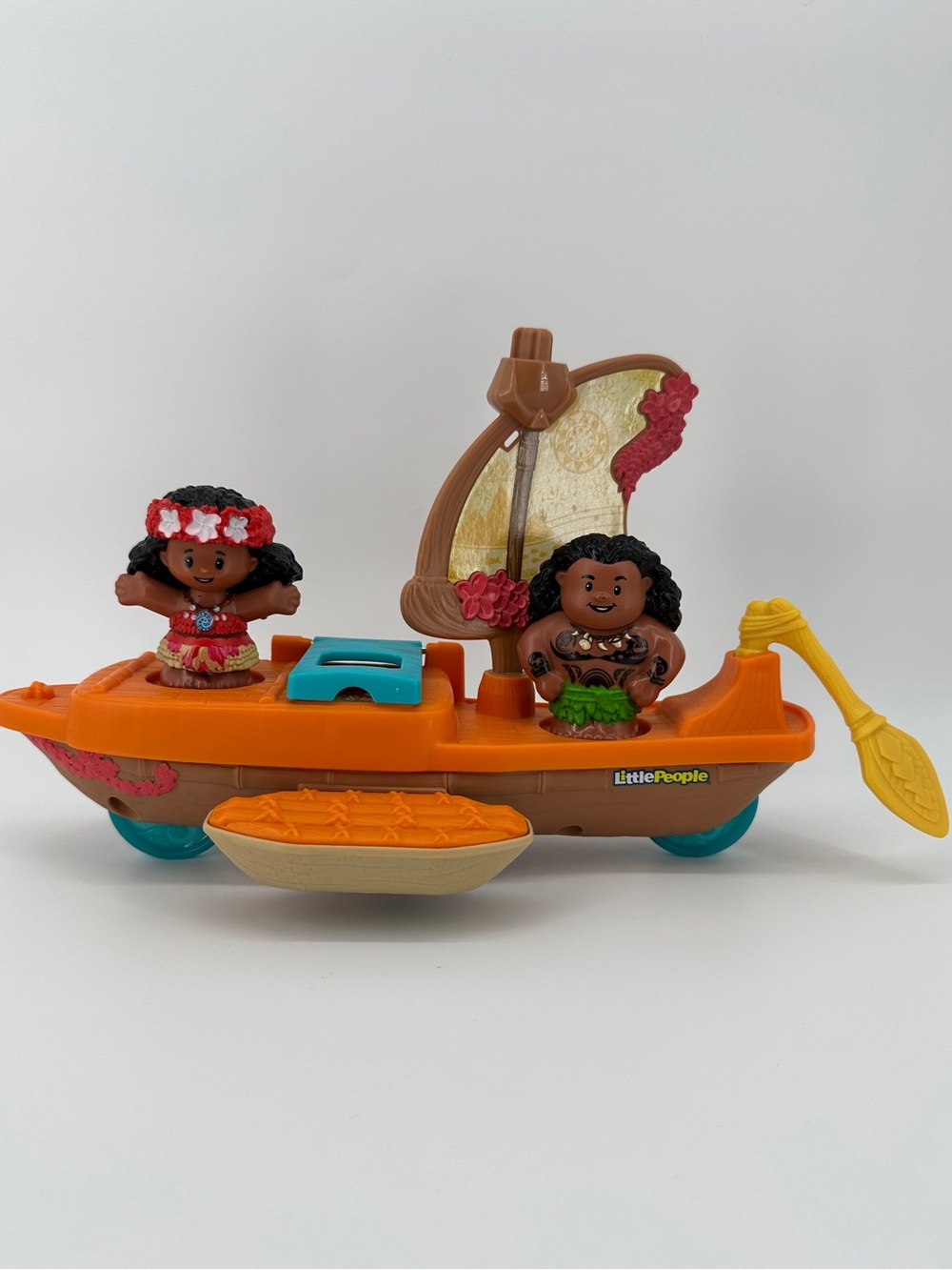 Fisher Price Little People Moana & Mau with Canoe Toy Boat Set